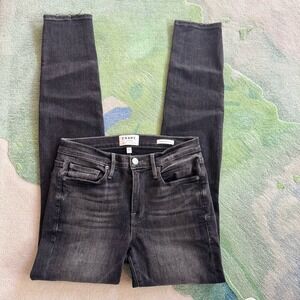 FRAME L'Homme Skinny Jeans Mens 31 Black Distressed Ripped Stretch Denim USA